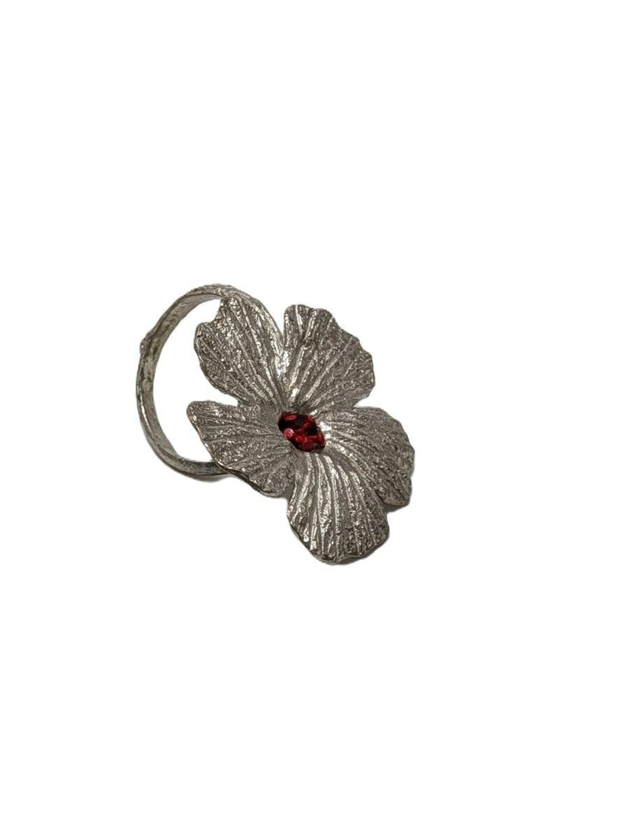 Hibiscus Flower Adjustable Pewter Napkin Ring Set of 4 Inspired by Nature