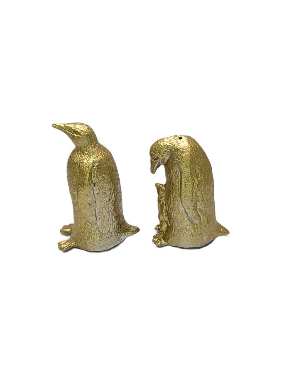 Penguin Figurine Minimalist Pewter Salt & Pepper Shakers Set Collectible
