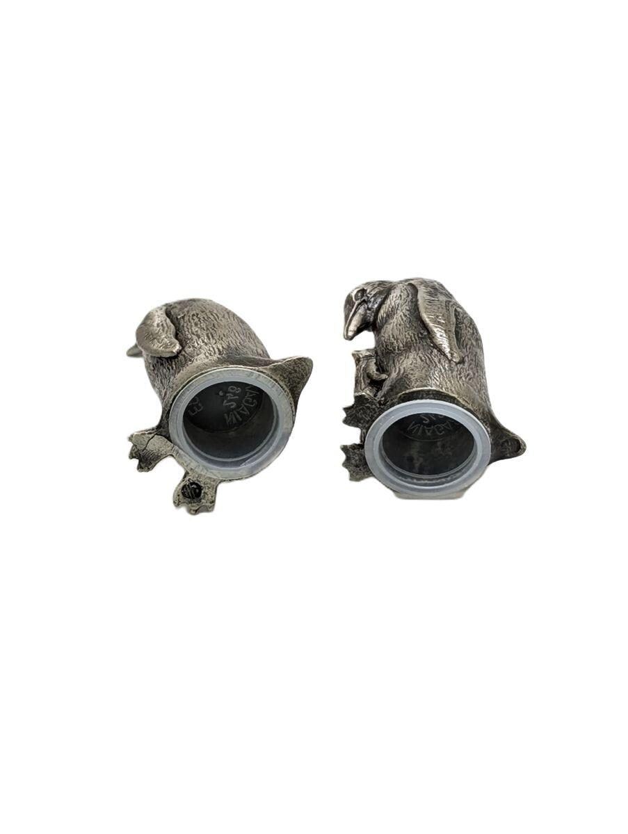 Penguin Figurine Minimalist Pewter Salt & Pepper Shakers Set Collectible