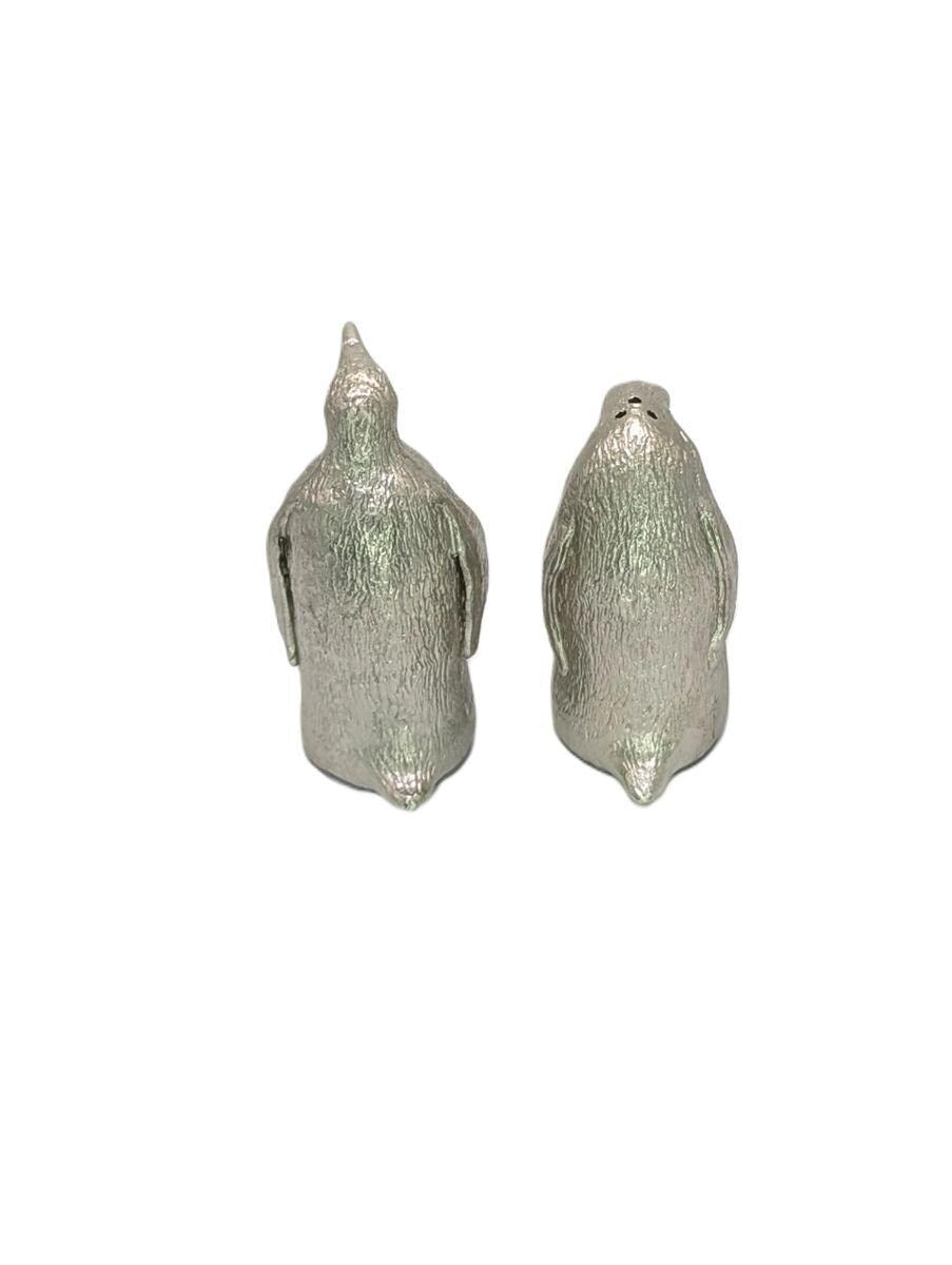 Penguin Figurine Minimalist Pewter Salt & Pepper Shakers Set Collectible