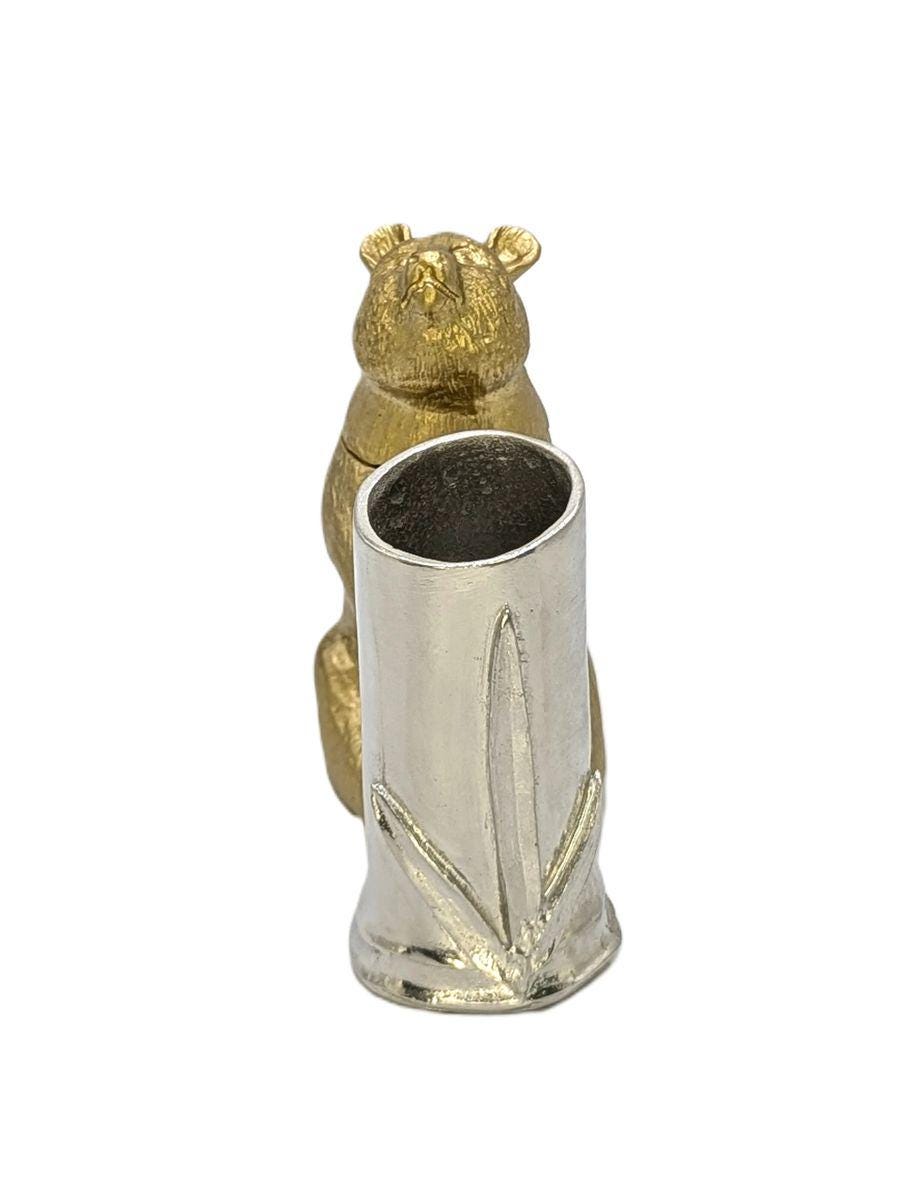 Giant Panda Bamboo Unique Pewter Pen Holder & Hideout Box Decor