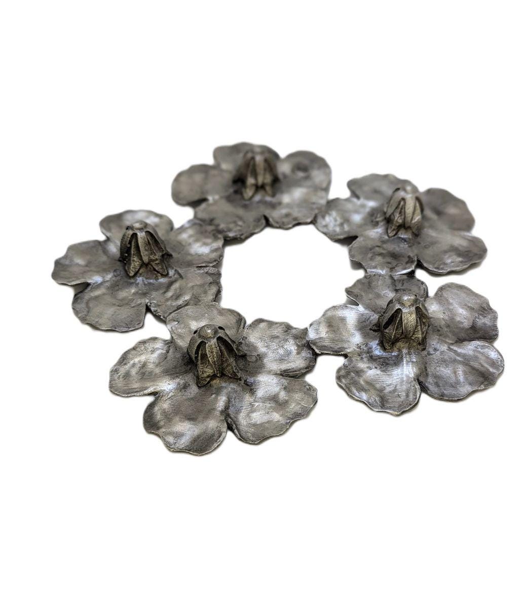 Hibiscus Flower Pewter Trivet Home Decor Inspired by Nature
