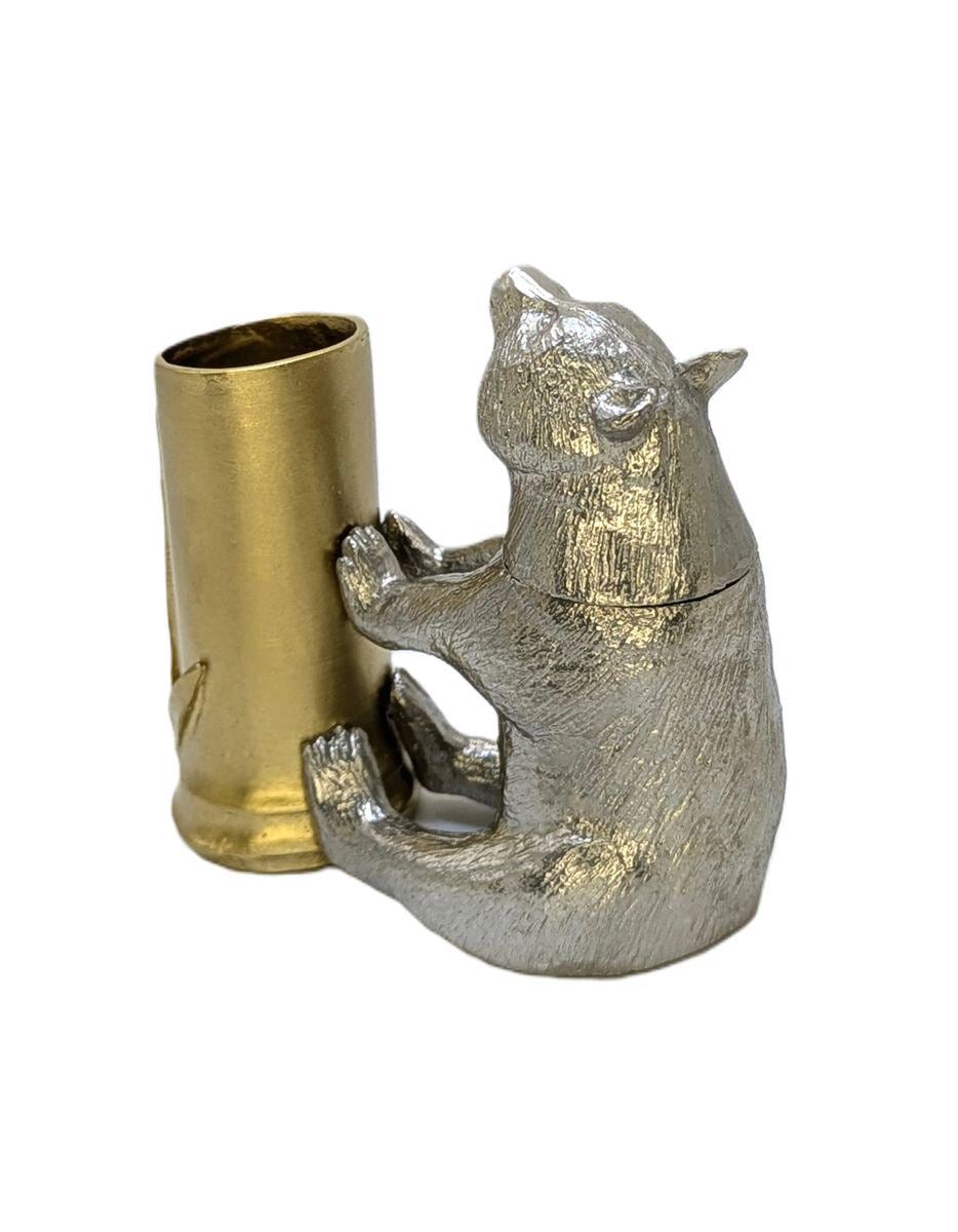 Giant Panda Bamboo Unique Pewter Pen Holder & Hideout Box Decor