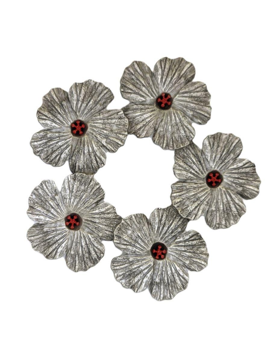 Hibiscus Flower Pewter Trivet Home Decor Inspired by Nature