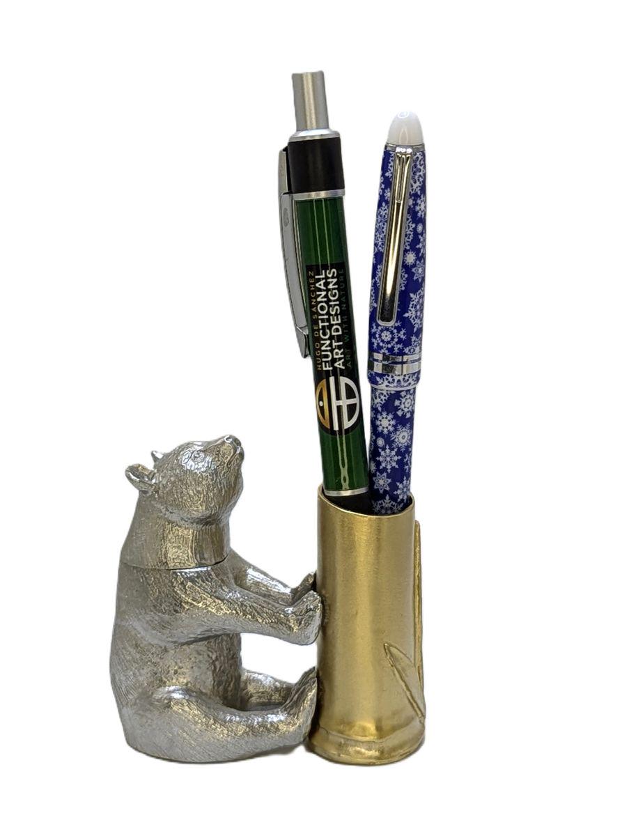 Giant Panda Bamboo Unique Pewter Pen Holder & Hideout Box Decor