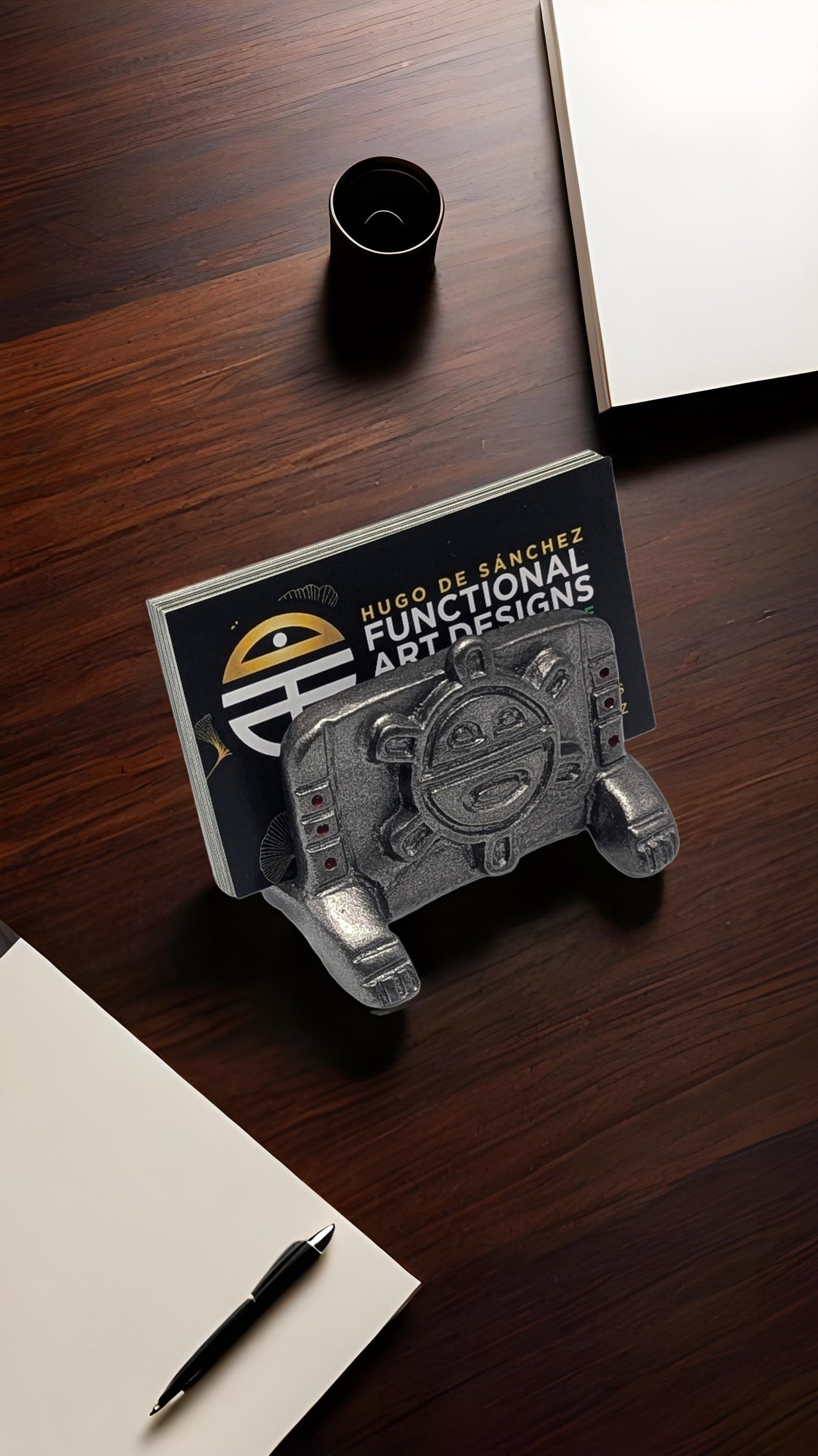 Taino Sun Symbol Businesses Card Holder Desk Decor Collectible