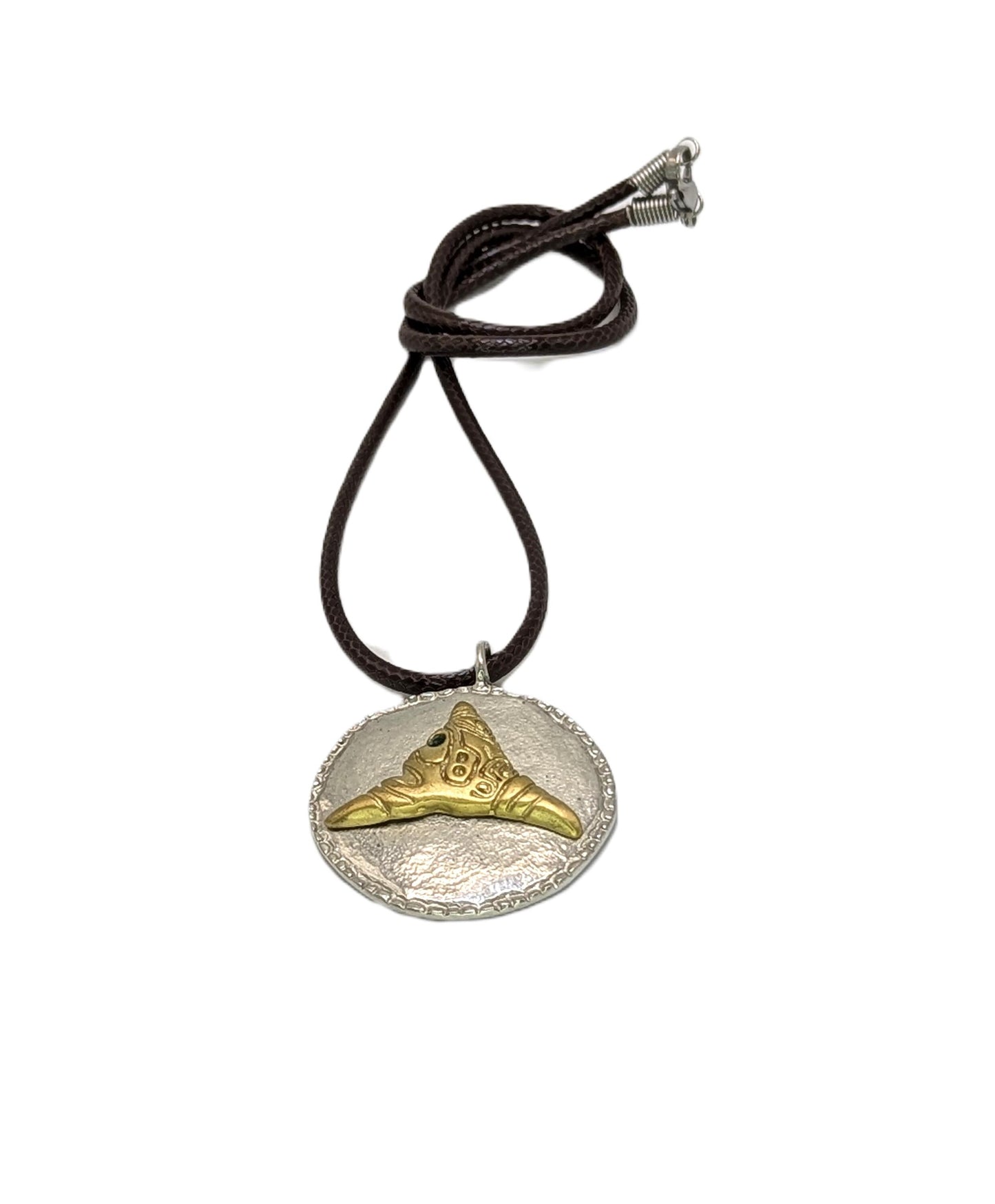 Taino Heritage Trigonolito Pewter Pendant