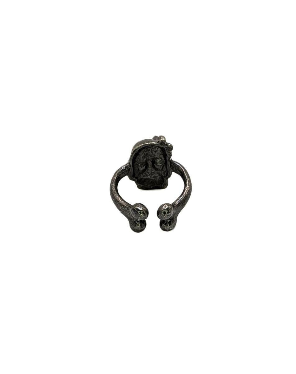 Skull Halloween Catrina Pewter Adjustable Ring