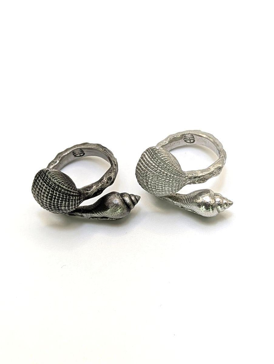 Seashells Adjustable Pewter Ring Inspired by Nature