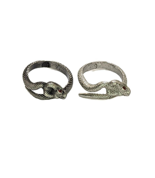 Copperhead Snake Stylish Pewter Adjustable Ring