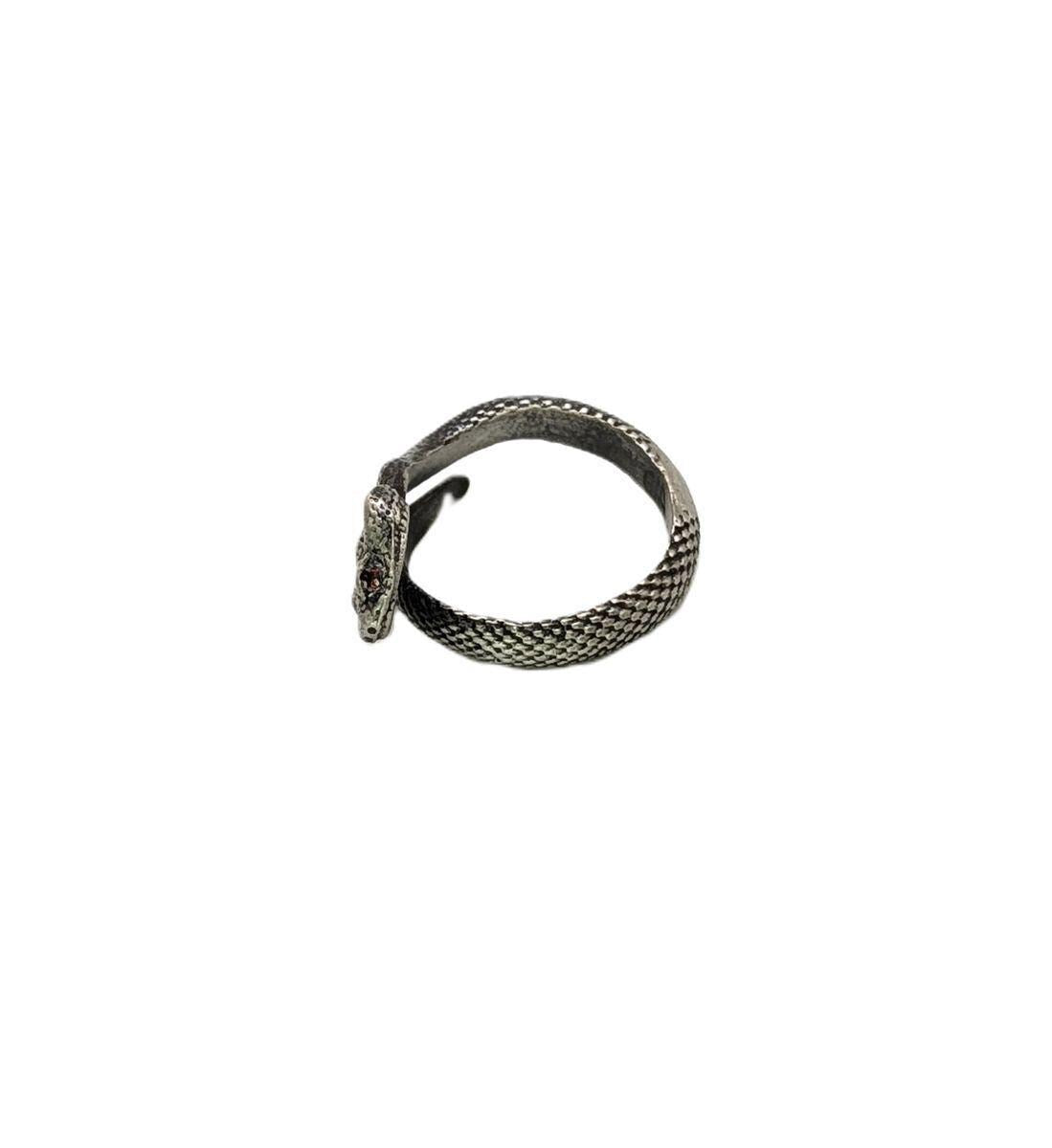 Copperhead Snake Stylish Pewter Adjustable Ring