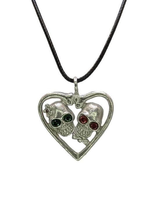 Catrina Halloween Skulls Pewter Pendant