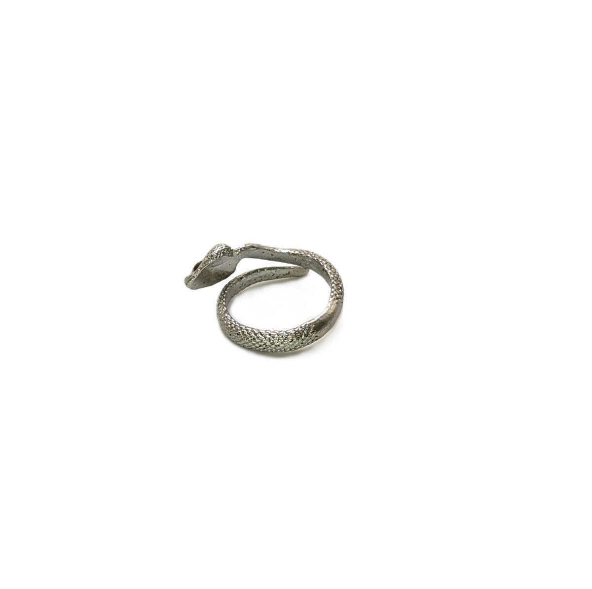 Copperhead Snake Stylish Pewter Adjustable Ring
