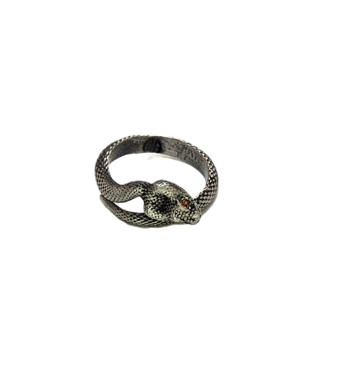 Copperhead Snake Stylish Pewter Adjustable Ring