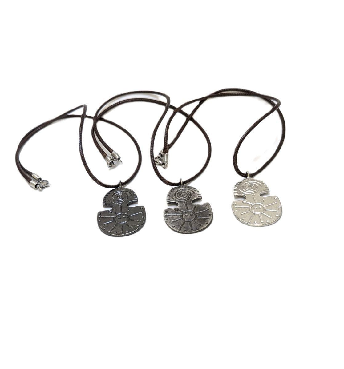 Taino Water & Sun Petroglyphs Pewter Pendant