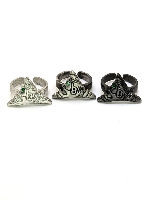 Taino Heritage Trigonolito Pewter Adjustable Ring