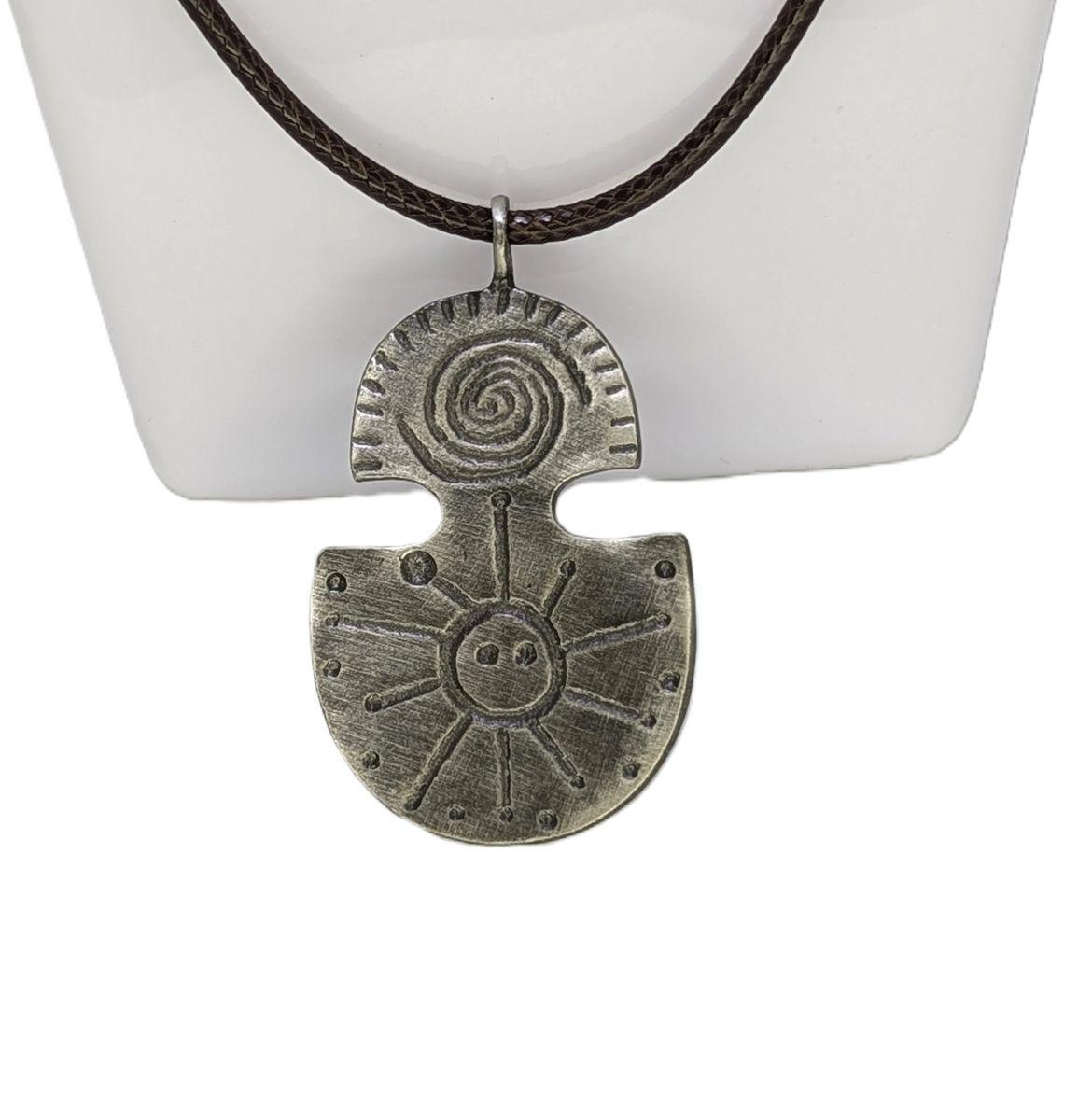 Taino Water & Sun Petroglyphs Pewter Pendant