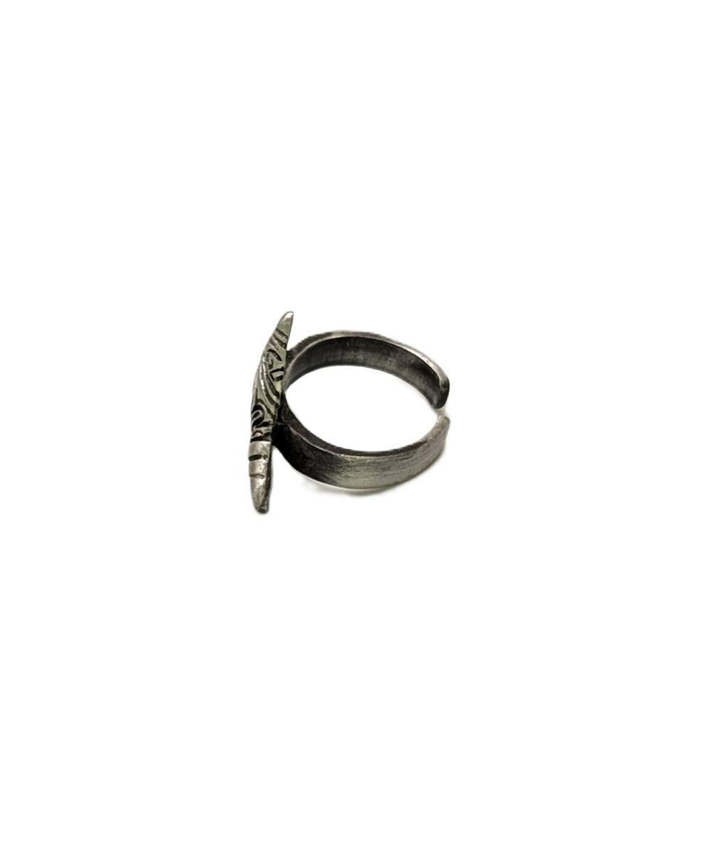 Taino Heritage Trigonolito Pewter Adjustable Ring