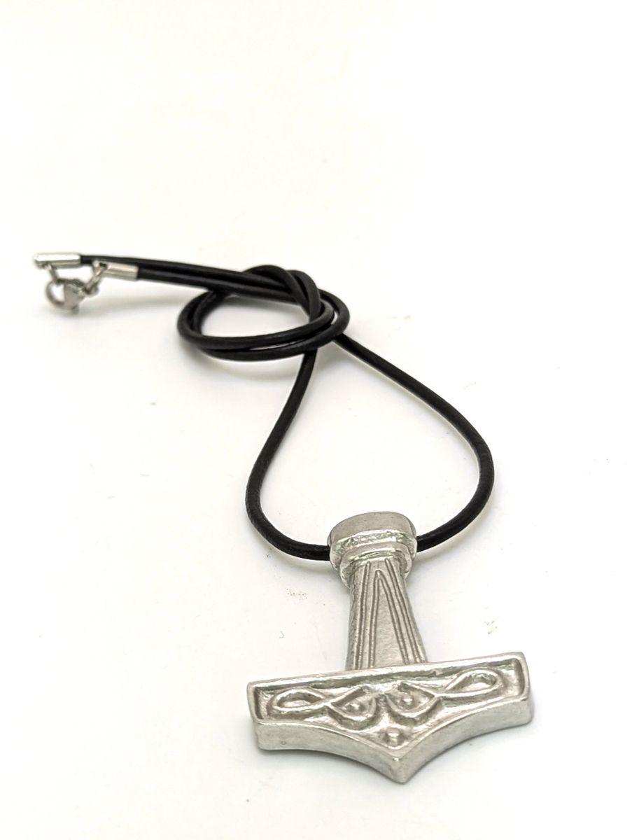 Thor Hammer Pewter Amulet Pendant