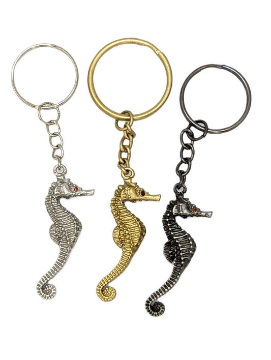 Seahorse Stylish Pewter keychain