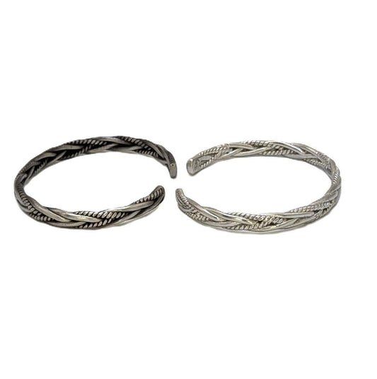 Intertwined Classic Unisex Pewter Cuff Bracelet