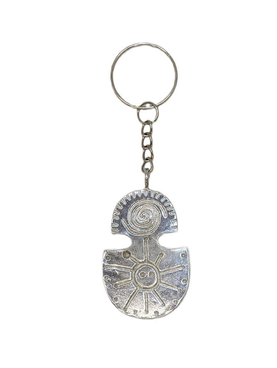 Taino Water & Sun Petroglyphs Pewter Keychain