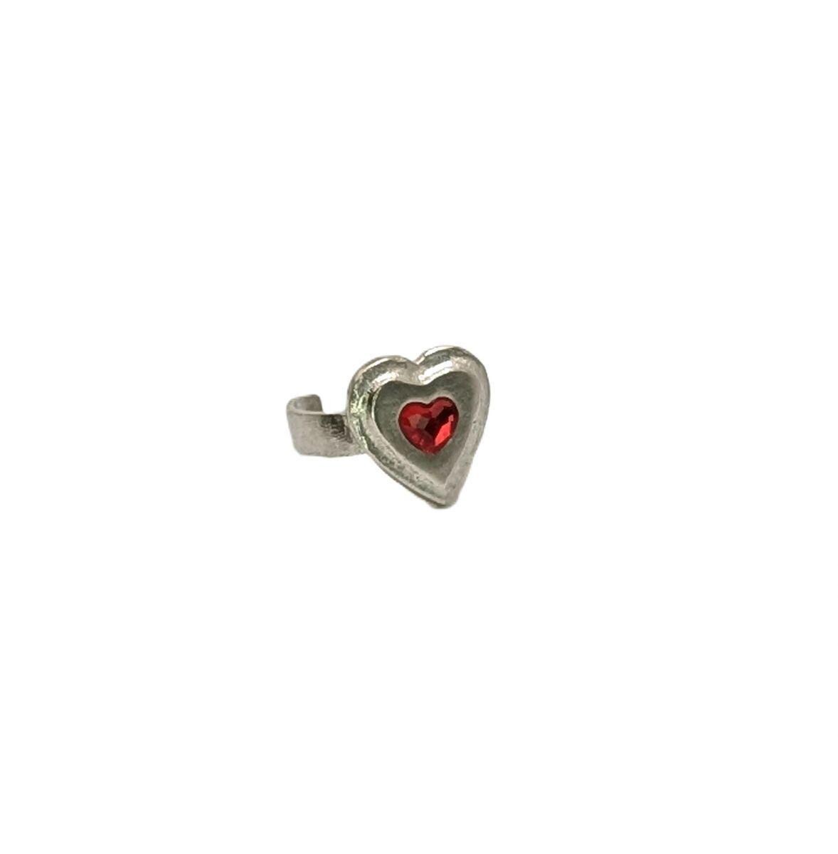 Loving Heart Pewter Adjustable Ring
