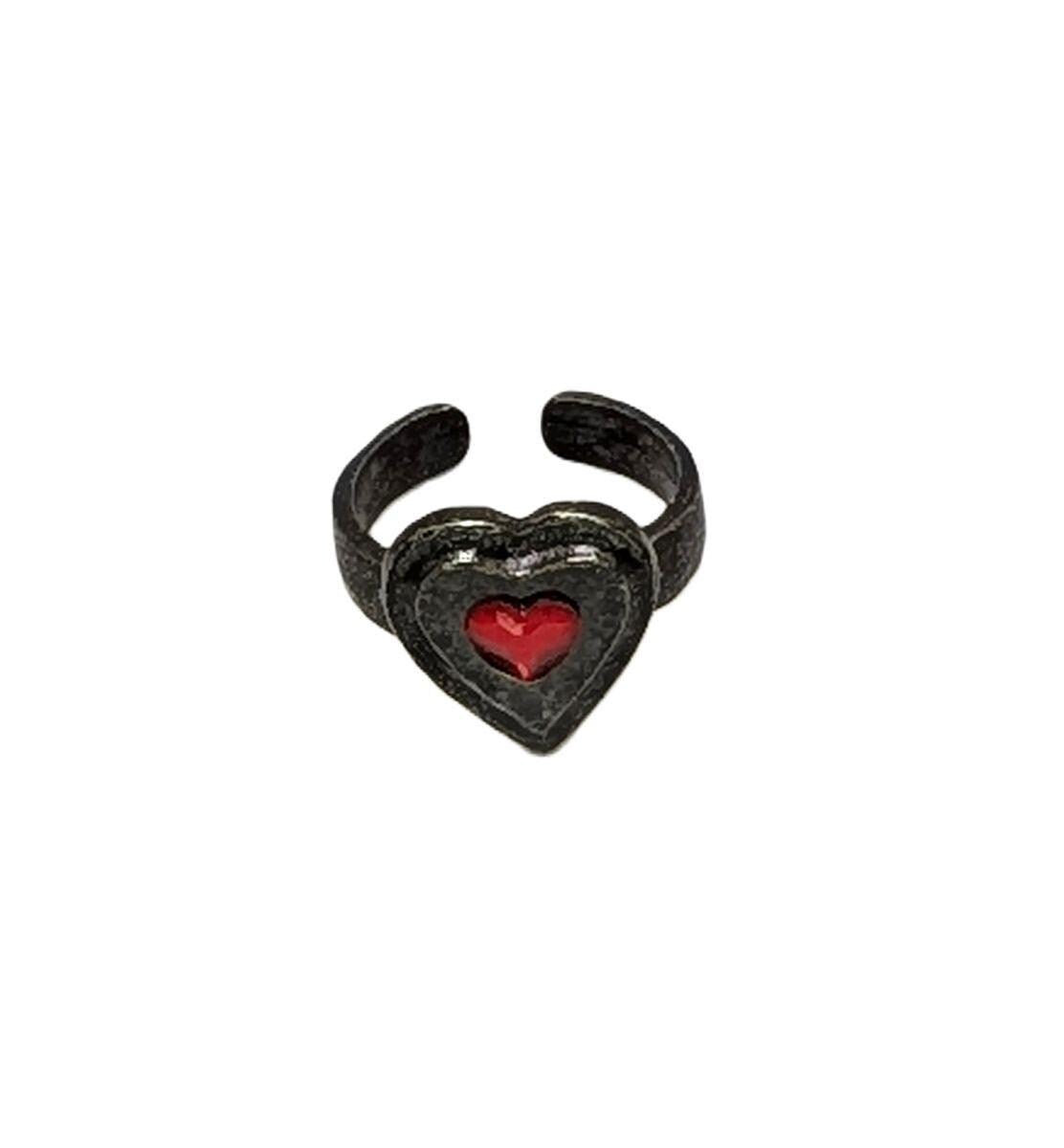 Loving Heart Pewter Adjustable Ring