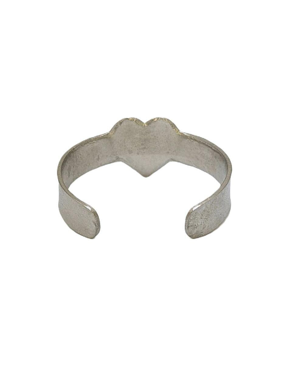Loving Heart Pewter Cuff Bracelet