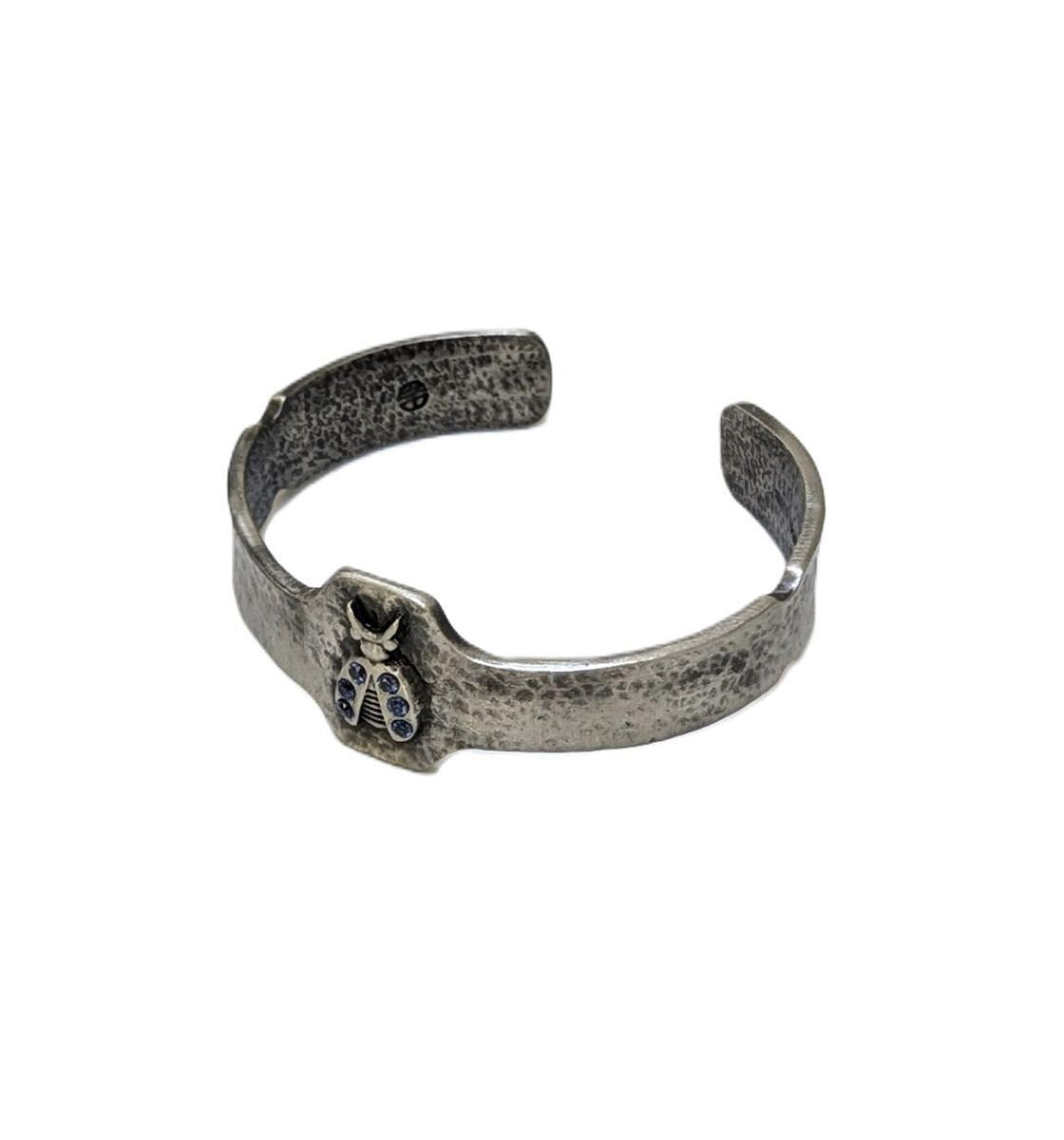 Lady Bug Pewter Charming Cuff Bracelet