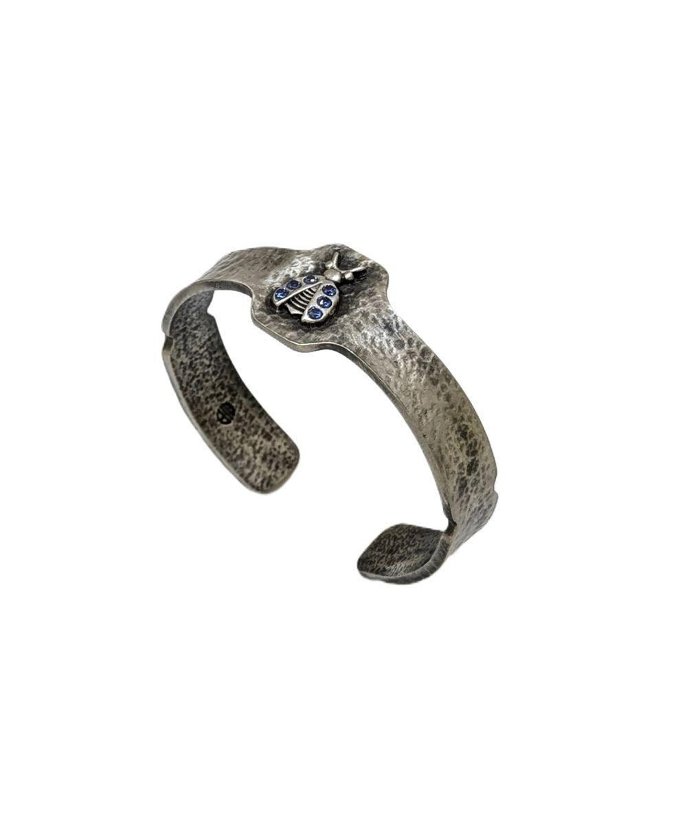 Lady Bug Pewter Charming Cuff Bracelet