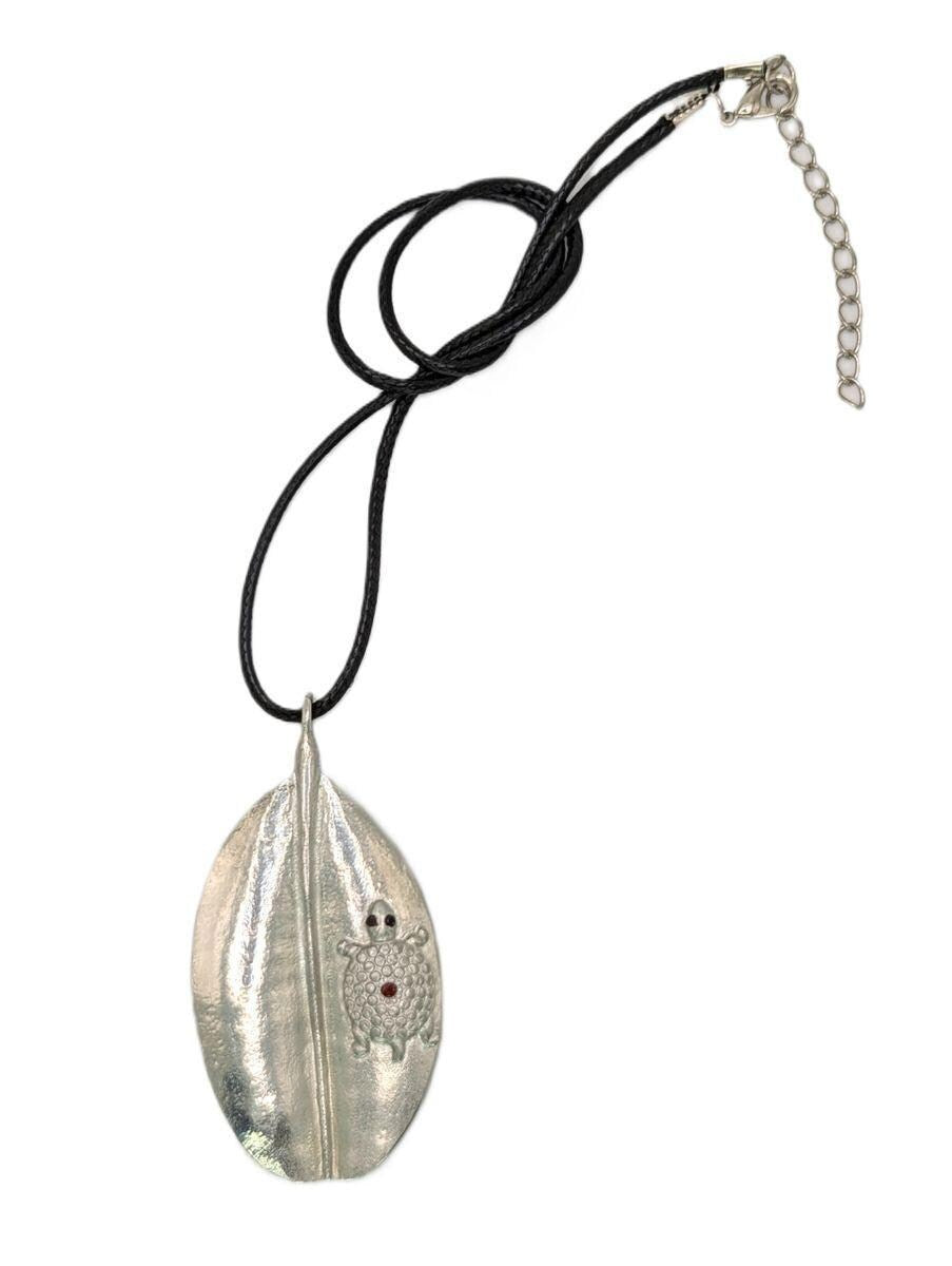 Turtle on Mangrove Leaf Pewter Pendant