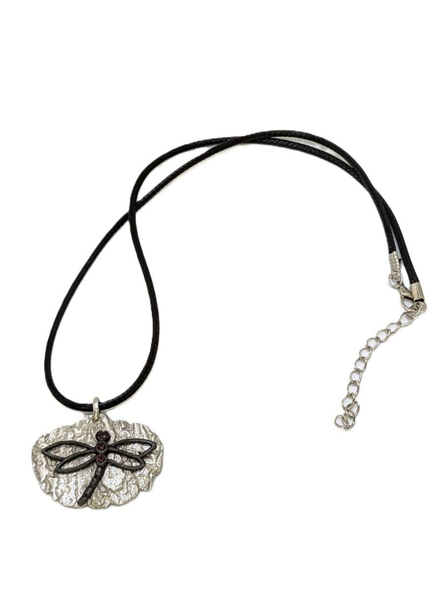 Dragonfly on Bark Pewter Pendant Inspired by Nature