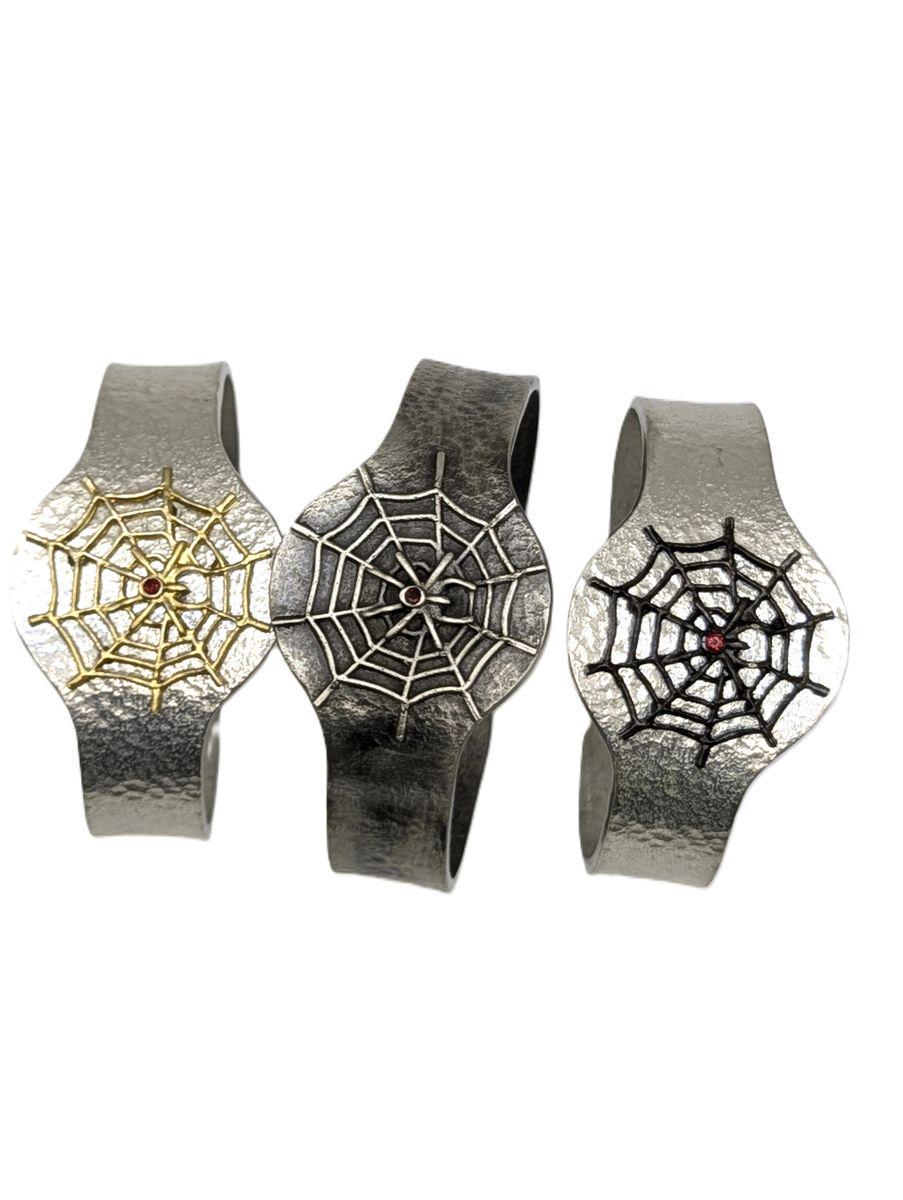 Quirky Spider Web Pewter Cuff Bracelet bracelet Urban Style