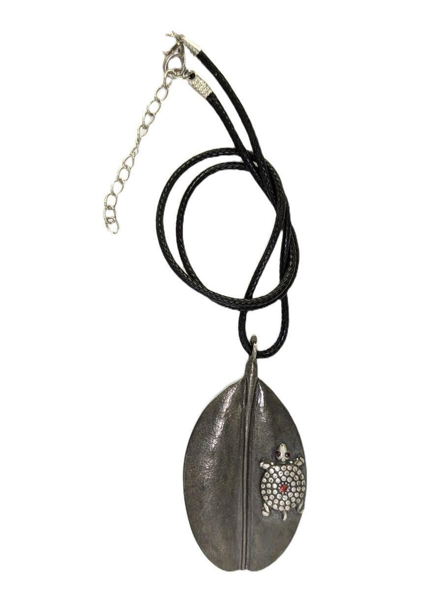 Turtle on Mangrove Leaf Pewter Pendant