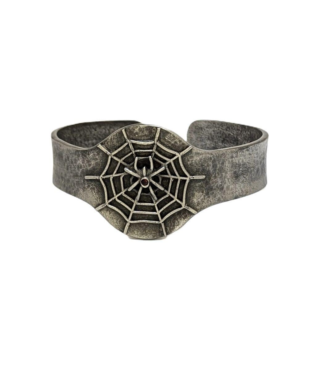 Quirky Spider Web Pewter Cuff Bracelet bracelet Urban Style