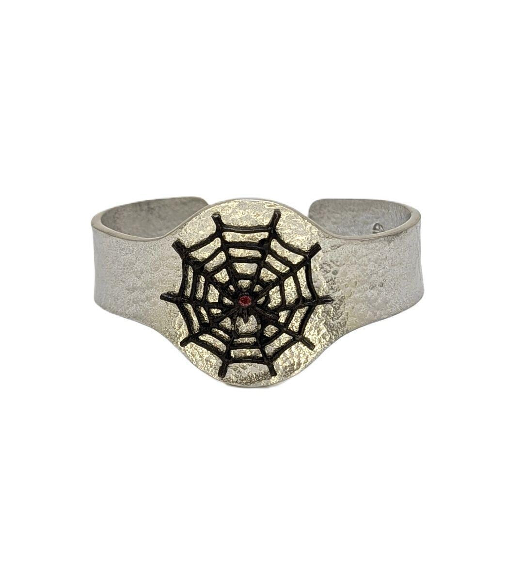 Quirky Spider Web Pewter Cuff Bracelet bracelet Urban Style
