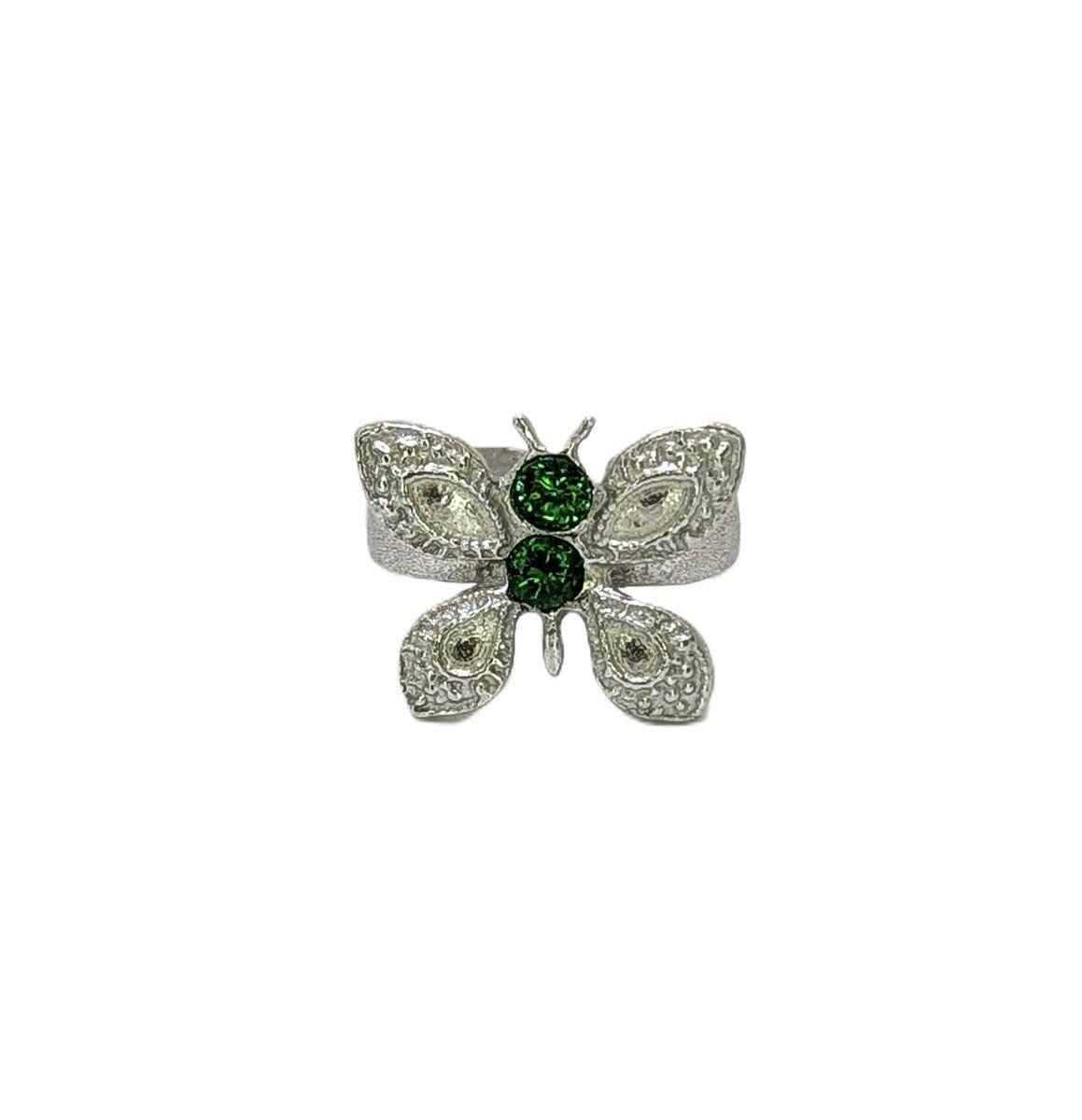 Elegant Butterfly Pewter Adjustable Ring