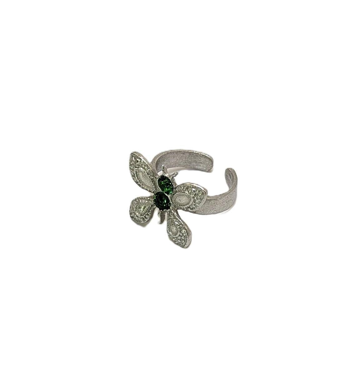 Elegant Butterfly Pewter Adjustable Ring