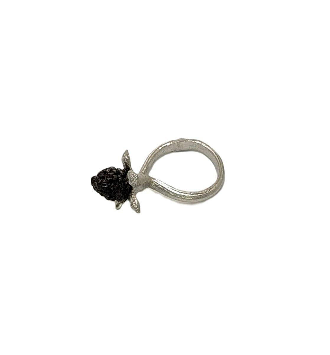 Blackberry Pewter Adjustable Ring Inspired by Nature