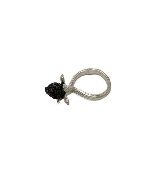 Blackberry Pewter Adjustable Ring Inspired by Nature