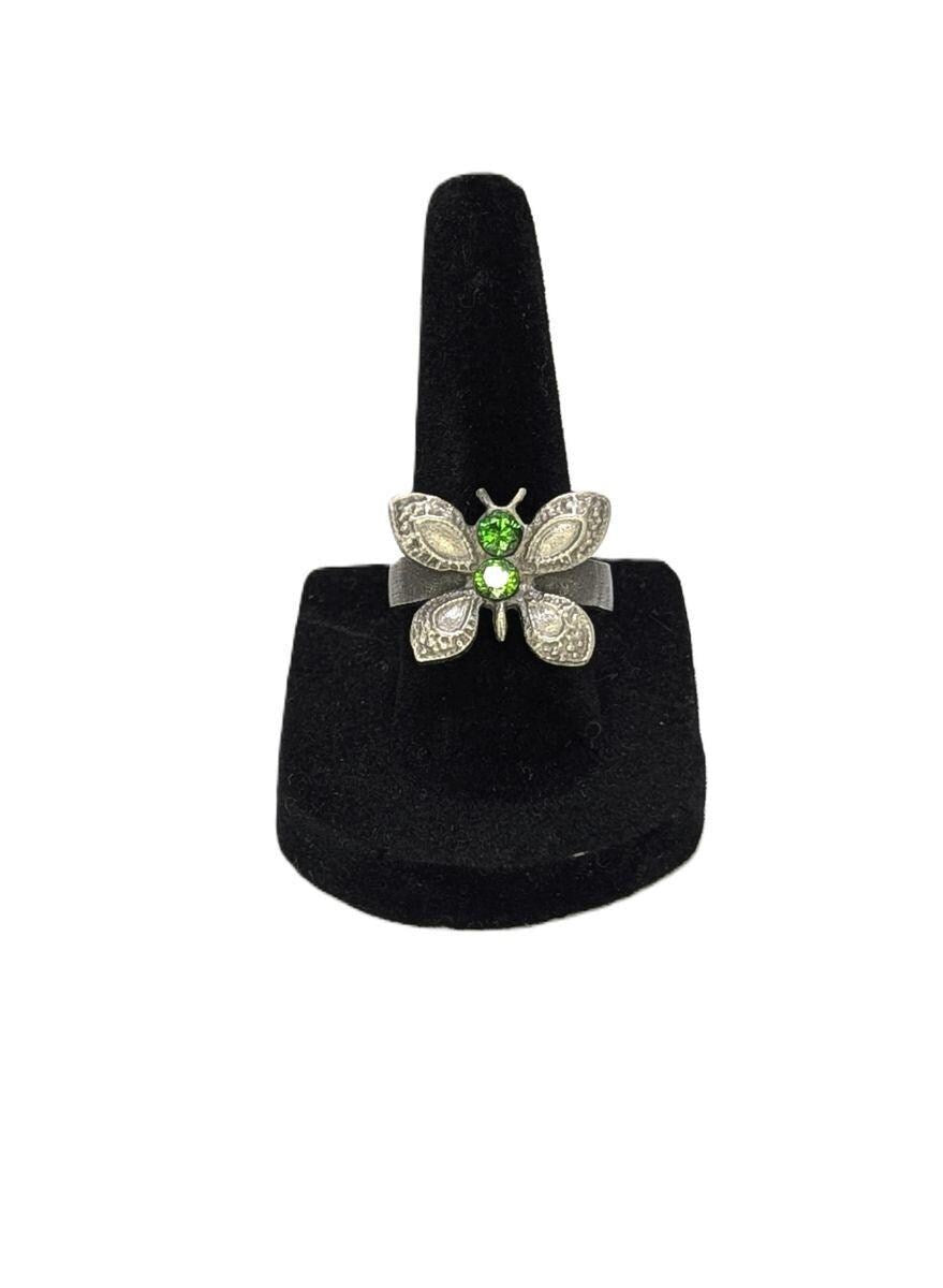 Elegant Butterfly Pewter Adjustable Ring