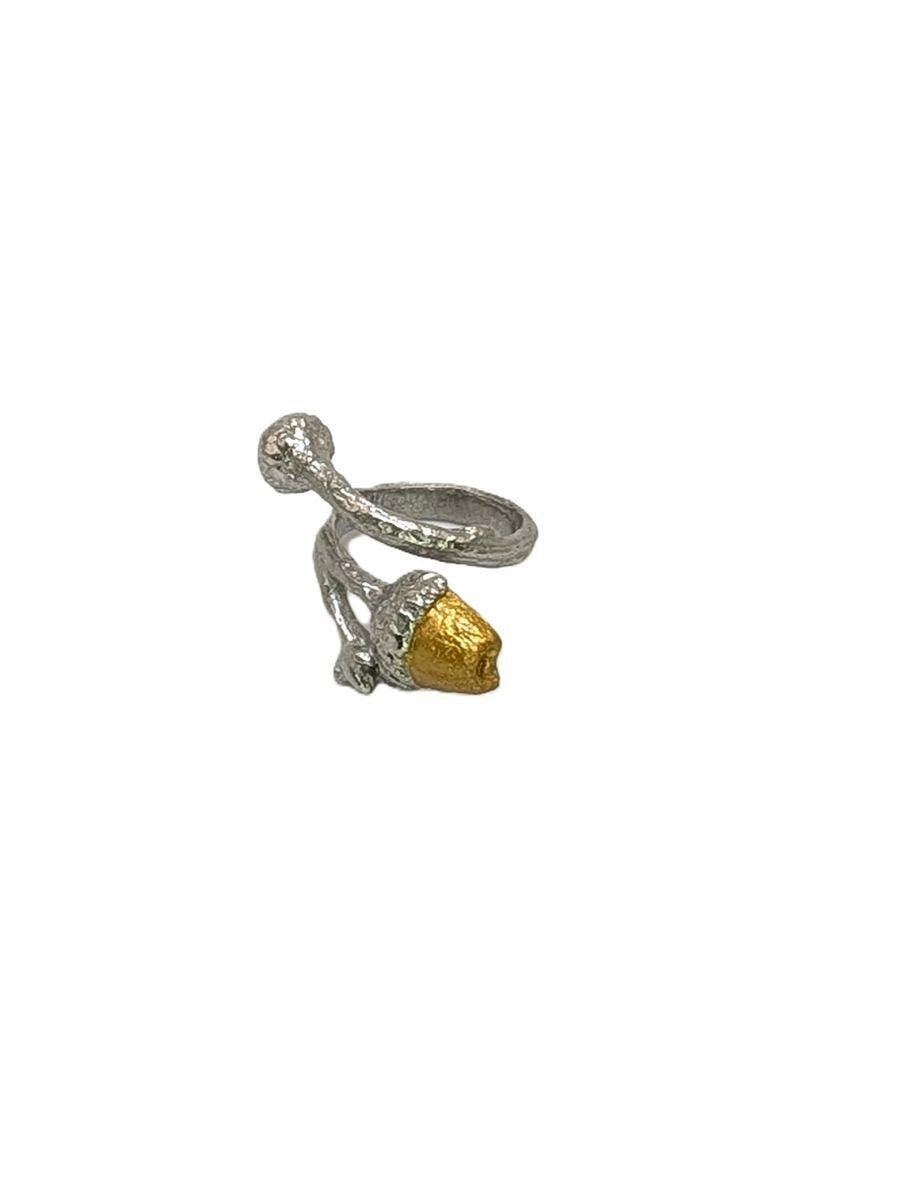 Charming Acorn Pewter Adjustable Ring Inspired by Nature