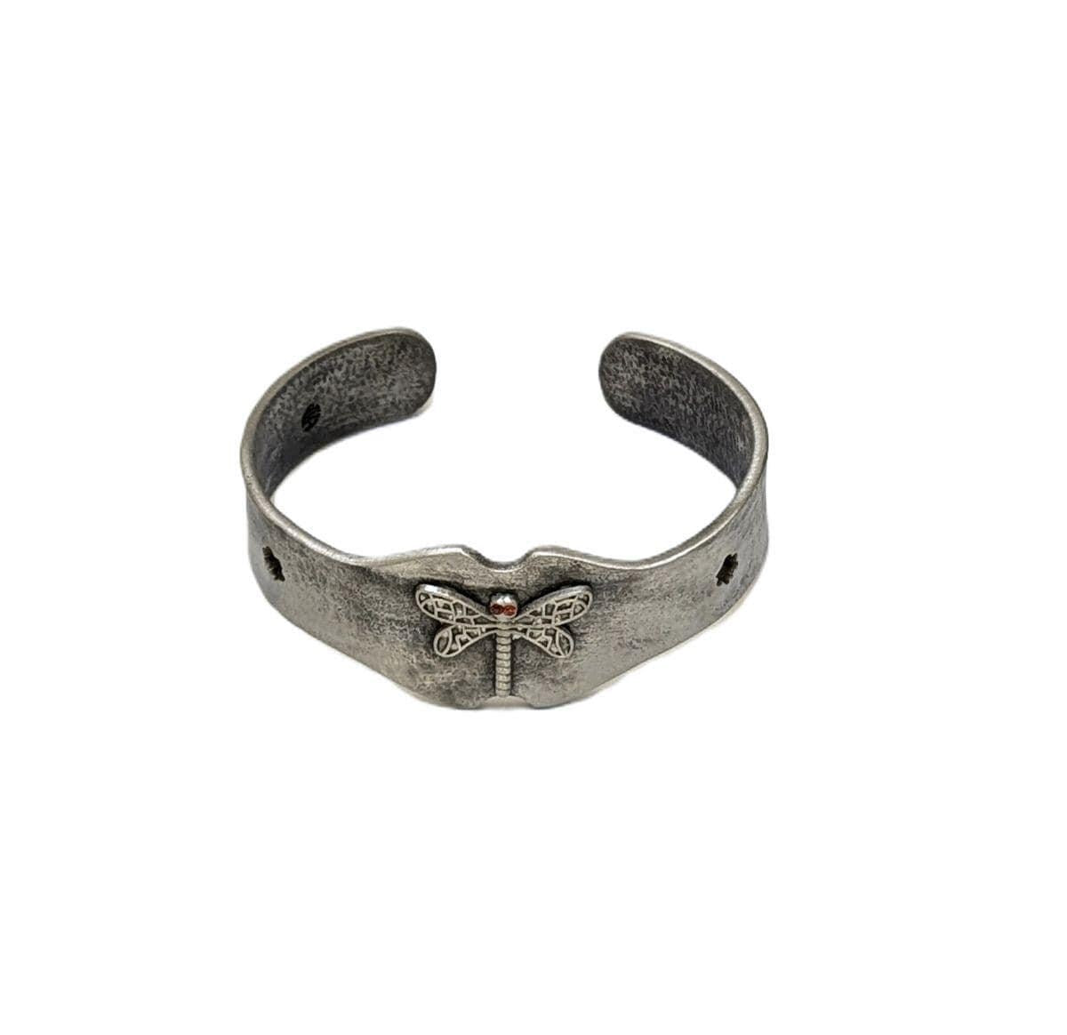 Chic Pewter Dragonfly Cuff Bracelet