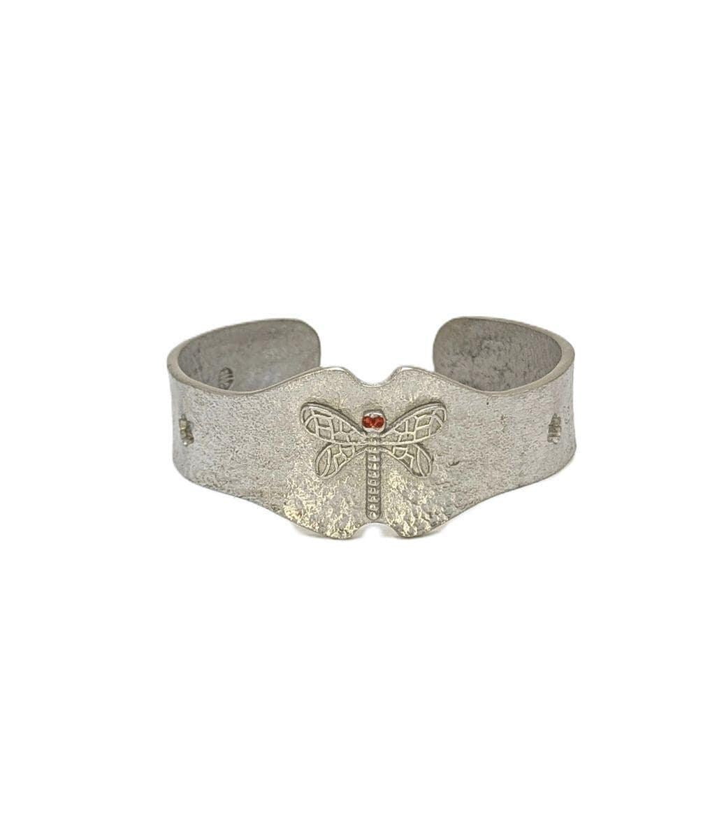 Chic Pewter Dragonfly Cuff Bracelet