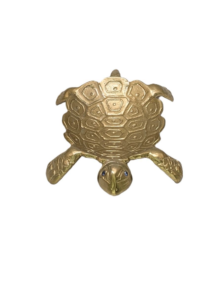 Small Pewter Turtle Dish Decor