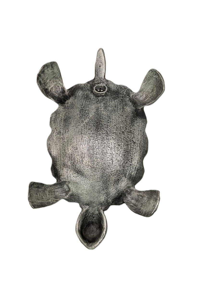 Small Pewter Turtle Dish Decor