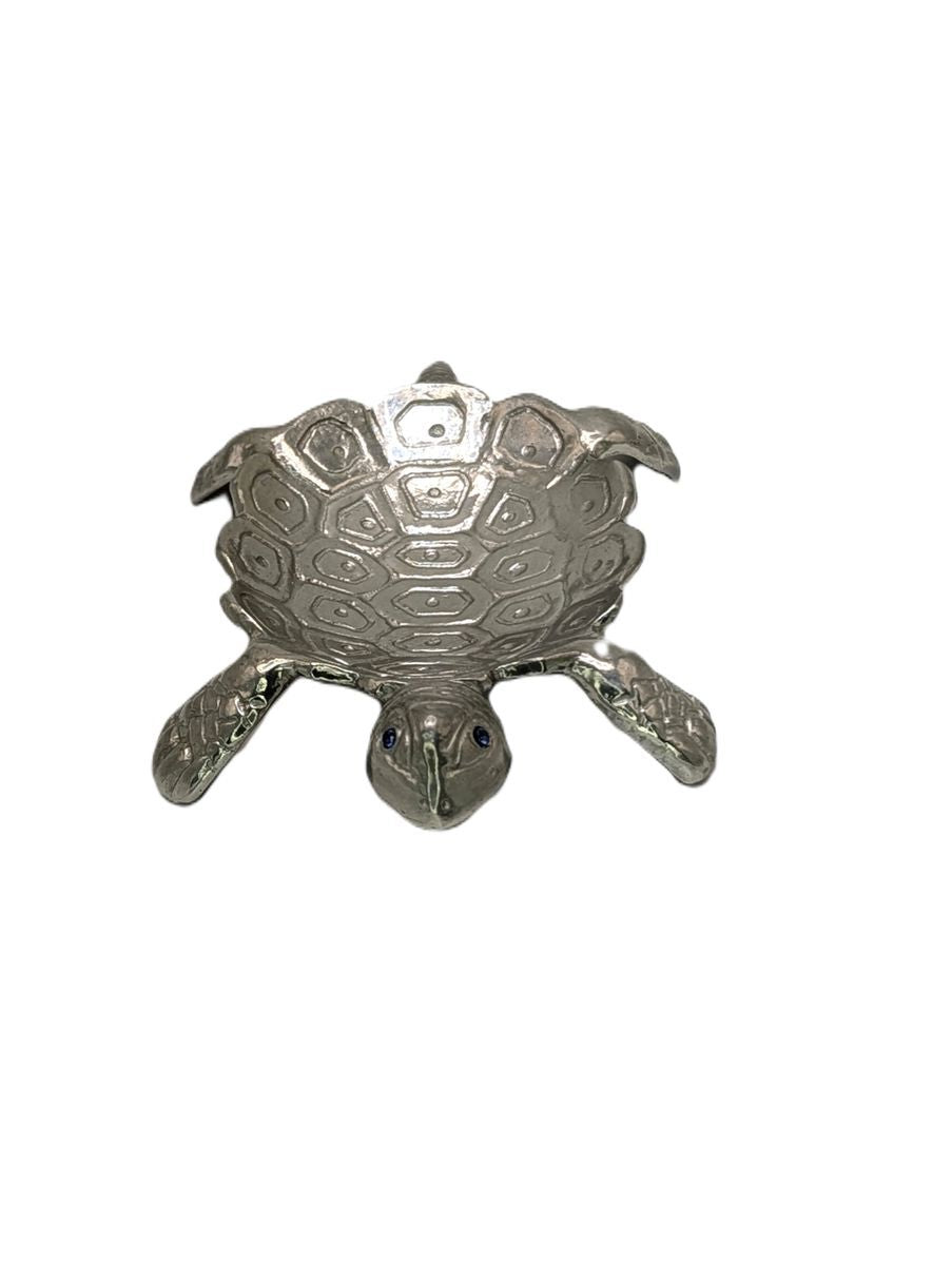 Small Pewter Turtle Dish Decor