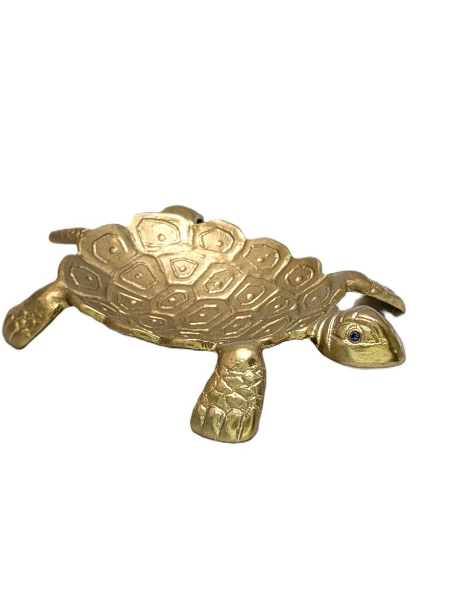 Small Pewter Turtle Dish Decor