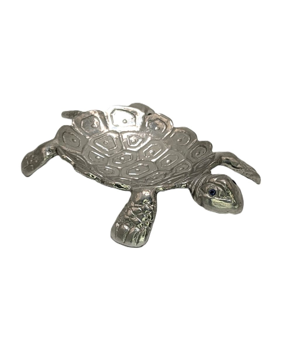 Small Pewter Turtle Dish Decor